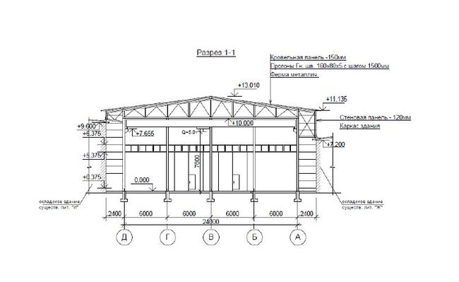 Строительство склада-навеса с кран-балкой